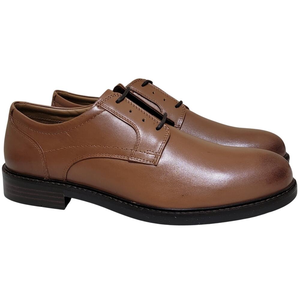 Johnston & Murphy Men Mason Plain Toe Derby Oxfords Size US 10M Brown Leather